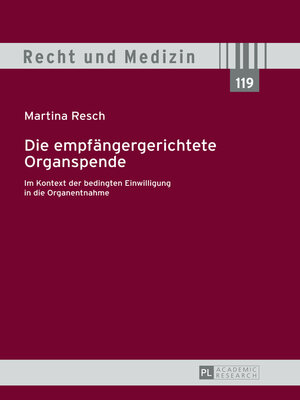 cover image of Die empfängergerichtete Organspende